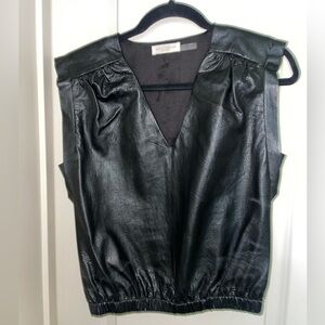 Ramy Brook Black Sleeveless Ruched Blouse